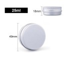 Cosmetic Refillable Jar 5 pcs 25 ml Aluminium Smooth Screw-top Container Silver Small Packaging for Cream Balm Ointment Cosmetics 2
