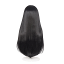 Cosplay lange gerade schwarze Perücke 60 cm synthetisches hitzebeständiges Material atmungsaktive natürliche Kopfbedeckung Haarverlängerung für Frauen 2