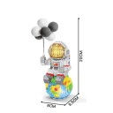 Costruzione astronauta 20 x 9,5 x 8 cm Astronauta seduto sulla Terra con palloncini grigio scuro e bianchi Mini blocchi dettagliati Decorazione 2