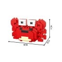 Costruzione granchio rosso 6 x 3 x 3,5 cm 150 pezzi Figurina marina carina Granchio di mattoncini per la creatività dei bambini 2