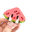 Costruzione Mini anguria 6,8 x 2,8 x 5,76 cm 239 pezzi Mikro 3D DIY blocchi da costruzione Frutta deliziosa Giocattolo creativo per bambini dai 8 anni Modello divertente 2