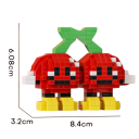 Costruzione Mini ciliegie 8,4 x 3,2 x 6,08 cm 354 pezzi Micro 3D DIY blocchi da costruzione Frutta deliziosa Giocattolo educativo creativo per bambini dai 8 anni Modello 3