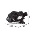 Costruzione orca 8 x 8,5 x 3,5 cm 266 pezzi Figura decorativa marittima in bianco e nero Animale di mattoncini per assemblaggio creativo 2