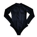 Costum de baie sport dintr-o singură piesă pentru femei negre, cu mânecă lungă, cu fermoar, design pentru surfing, stil neopren, protecție solară 3