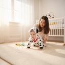 Costum de copil dalmațian Overall cu glugă Urechi și fața câinelui Guler roșu Flanel Alb și negru Unisex Pentru carnaval și Halloween 9