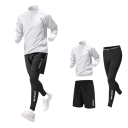Costum sportiv bărbați legginguri, pantaloni scurți, hanorac, poliester, spandex 5