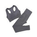 Costum sportiv pentru femei Leggings și sutien sportiv Costum fitness din nylon într-o singură culoare 6