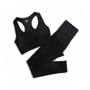 Costum sportiv pentru femei Leggings și sutien sportiv Costum fitness din nylon într-o singură culoare 4