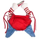 Costume d'Halloween pour petits chiens et chats avec un couteau en mousse 28 cm tour de cou 22 cm Costume effrayant ajustable hauteur Tenue amusante pour animaux de compagnie 4