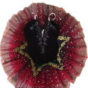 Costume da balletto donna con ricamo in pizzo e strass, elastan, nero-rosso, ideale per balletto classico e spettacoli di danza 4