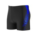 Costume de baie bărbați uni negre cu inscripția Sport și dungi pe lateral din poliester, costume de baie rapid uscare pentru plajă 5