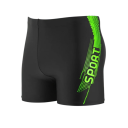 Costume de baie bărbați uni negre cu inscripția Sport și dungi pe lateral din poliester, costume de baie rapid uscare pentru plajă și piscină 7