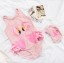 Costume de baie fete + Șepci de baie cu imprimeu păsări de apă J2491 4