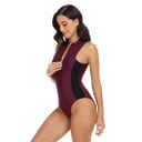 Costume de baie întreg pentru femei Decolteu în O Fermuar la decolteu Bretele late Nylon Spandex Poliester Uniforme Costume de baie 4
