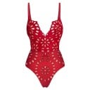 Costume de baie întreg pentru femei Decolteu în V Bretele subțiri Uni Cu flori Spandex Poliester Elastic Costume de baie elegante 1