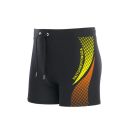 Costume de baie pentru bărbați negre cu modele colorate Polyester Cu șnur Talie elastică Croi ajustat Costume de baie rapid uscare pentru plajă 7