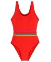 Costume de baie pentru fete cu dungi J2492 2