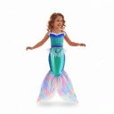 Costume de sirène pour fille Ensemble deux pièces Top à écailles et jupe avec queue Polyester et tulle Bleu et vert Pour carnaval et fête 2