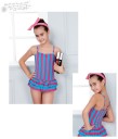 Costumi da bagno a righe per ragazze con gonna J1894 3