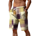 Costumi da bagno da uomo a pantaloncino con motivo a quadri Stringa in vita Poliestere ad asciugatura rapida Materiale leggero Bagno estivo spiaggia 4
