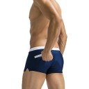 Costumi da bagno da uomo in poliestere e spandex monocolore con tasca sul retro striscia bianca in vita con cordoncino elastico asciugatura rapida 3