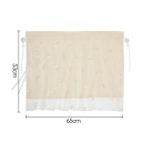 Cotton Embroidered Car Curtain 65 x 53 cm Side Shade with Suction Cups Double Layer Curtain with Daisies Beige Decoration 3