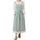 Cotton Linen Vintage Apron 98 x 88 cm Sleeveless Gardening Work Apron with Pockets Retro Style Kitchen Apron 3