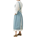 Cotton Linen Vintage Apron 98 x 88 cm Sleeveless Gardening Work Apron with Pockets Retro Style Kitchen Apron 10