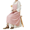 Cotton Linen Vintage Apron 98 x 88 cm Sleeveless Gardening Work Apron with Pockets Retro Style Kitchen Apron 12