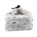 Cotton Lunch Box Bag with Drawstring Fabric Cover for Food Container Decorative Print Dimensions 21 x 28 cm 5