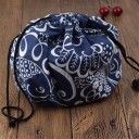Cotton Lunch Box Bag with Drawstring Fabric Cover for Food Container Decorative Print Dimensions 21 x 28 cm 11