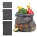 Cotton Mesh Bag for Fruit and Vegetables Reusable Shopping Bag with Drawstring Dark Grey Mesh 2