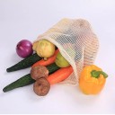 Cotton Mesh Bag for Fruit and Vegetables Reusable Shopping Bag with Drawstring Natural Beige Colour 5