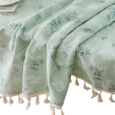 Cotton Tablecloth with Floral Pattern 140 x 220 cm Elegant Table Decoration Multiple Colour Variants Kitchen and Dining Textile 4