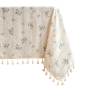 Cotton Tablecloth with Floral Pattern 140 x 260 cm Elegant Table Decoration Multiple Colour Variants Kitchen and Dining Textile 10