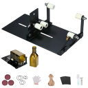 Coupe-bouteilles en verre 19 pièces avec support réglable 22,5×11,5×8 cm en acier inoxydable noir pour découpe de bouteilles DIY 1