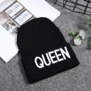 Couple's Beanie KING QUEEN Black 3