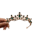 Couronne en cristal doré pour les cheveux Taille universelle Diadème festif avec pierres élégante décoration capillaire de mariage 8