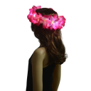 Couronne hawaïenne LED lumineuse avec fleurs bandeau 3 modes lumineux extensible sur élastique à piles décoration pour fête carnaval et célébrations 3