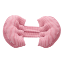 Coussin de Grossesse Multifonctionnel en Forme de U pour Dormir en Fibres de Bambou Coton Hauteur Réglable Design Respirant Coussin d'Allaitement Rose à Rayures Blanches 1