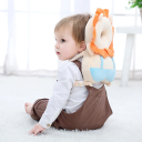 Coussin de protection orange pour la tête d'un enfant 30x20 cm Sac à dos à motif floral Accessoire de sécurité pour bébés et tout-petits 2