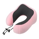 Coussin de voyage orthopédique en mousse à mémoire de forme Coussin ergonomique pour le cou Avion Voiture Bureau Support de cou relaxant Compact 4