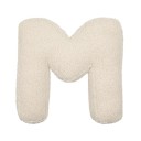 Coussin décoratif lettre de l'alphabet 40 × 35 × 10 cm Coussin en peluche beige en laine d'agneau avec rembourrage Coussin pour la chambre d'enfant 14