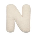 Coussin décoratif lettre de l'alphabet 40 × 35 × 10 cm Coussin en peluche beige en laine d'agneau avec rembourrage Coussin pour la chambre d'enfant 15