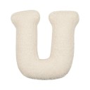 Coussin décoratif lettre de l'alphabet 40 × 35 × 10 cm Coussin en peluche beige en laine d'agneau avec rembourrage Coussin pour la chambre d'enfant 22