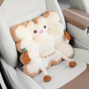 Coussin lombaire de voiture design toast doux repose-dos happy toast beige marron accessoire intérieur pour un voyage confortable 2