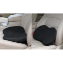 Coussin multifonction noir pour voiture en mousse à mémoire de forme 44x27x9 cm Siège ou soutien lombaire Dossier ergonomique coussin respirant 2