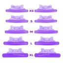 Coussins en silicone 3D pour le laminage des cils 5 paires XS–XL Chien violet Applicateurs doux pour lifting des cils moules en silicone pour des cils 3