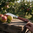 Couteau de greffage pliant à lame courbée 16,5 cm Lame en acier inoxydable 3Cr13 et poignée en palissandre Marron Pour greffage et taille 2