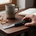 Couteau de greffage pliant avec décapant de écorce 19,5 cm Lame en acier inoxydable de 5 cm et poignée noire Couteau de jardin pour greffage 4